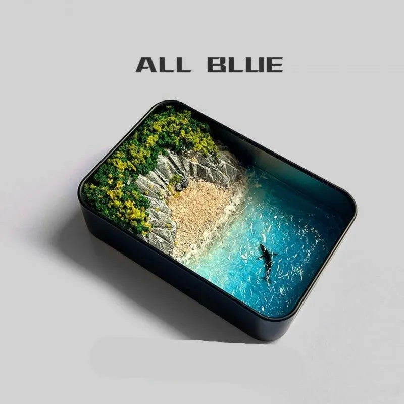 DIY bamboo marine landscape handmade model ornament with whale motifs