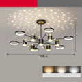 Black iron pendant chandelier with 13 light heads and remote control
