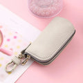 Men's black pu leather waterproof key case with zipper closure