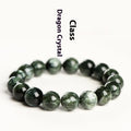 Green dragon crystal bracelet with 8-9mm round beads featuring Ruyi design elements
