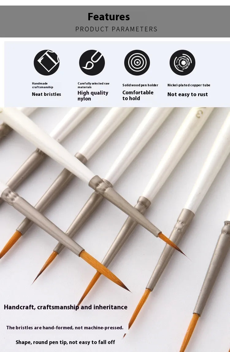 12 fluorescent marker pens with nylon wool brush tips and solid wood pen holders for watercolour and painting