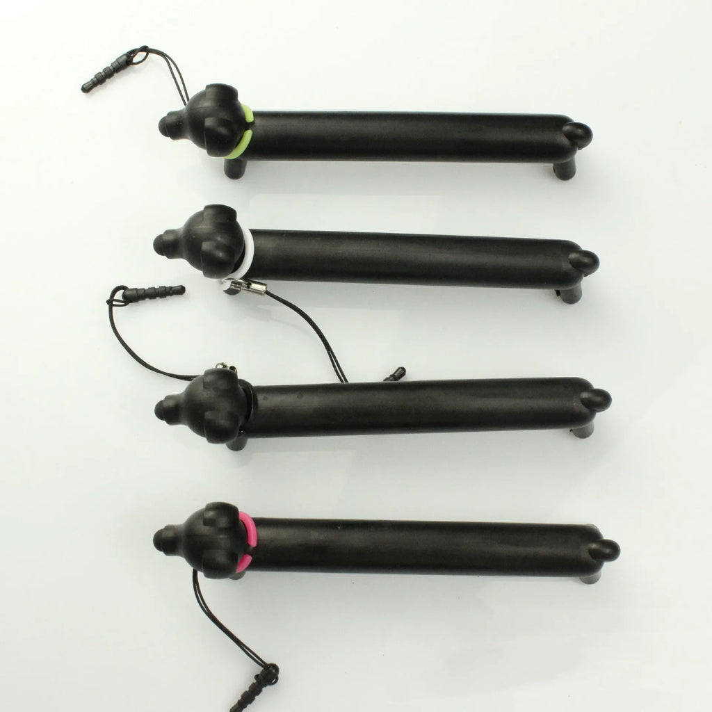 Black dog-shaped touch screen stylus with conductive body and phone holder function