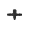 White PE plastic tee water distributor connector for micro irrigation systems