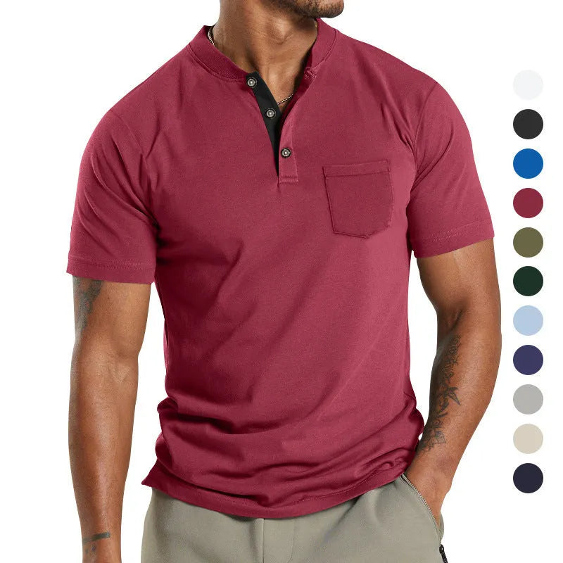Men's plus size short sleeve button-up shirt in light grey polyester fabric with a chest pocket.