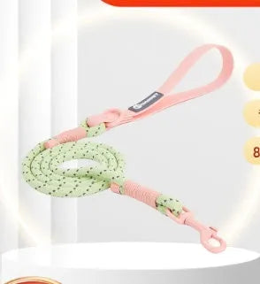 Solid colour PVC dog leash in crimson purple yellow or taoyao green, 120cm length with hand-holding rope design