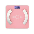 Smart Bluetooth rechargeable body fat scale in white, black or pink colours