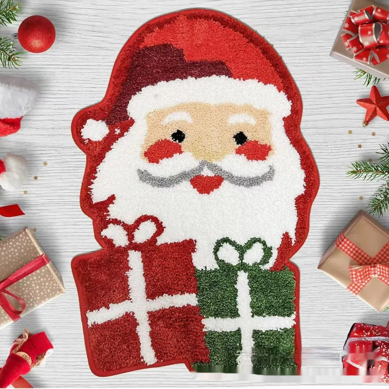 Christmas themed hallway mat with festive design and anti-slip backing in multiple size options