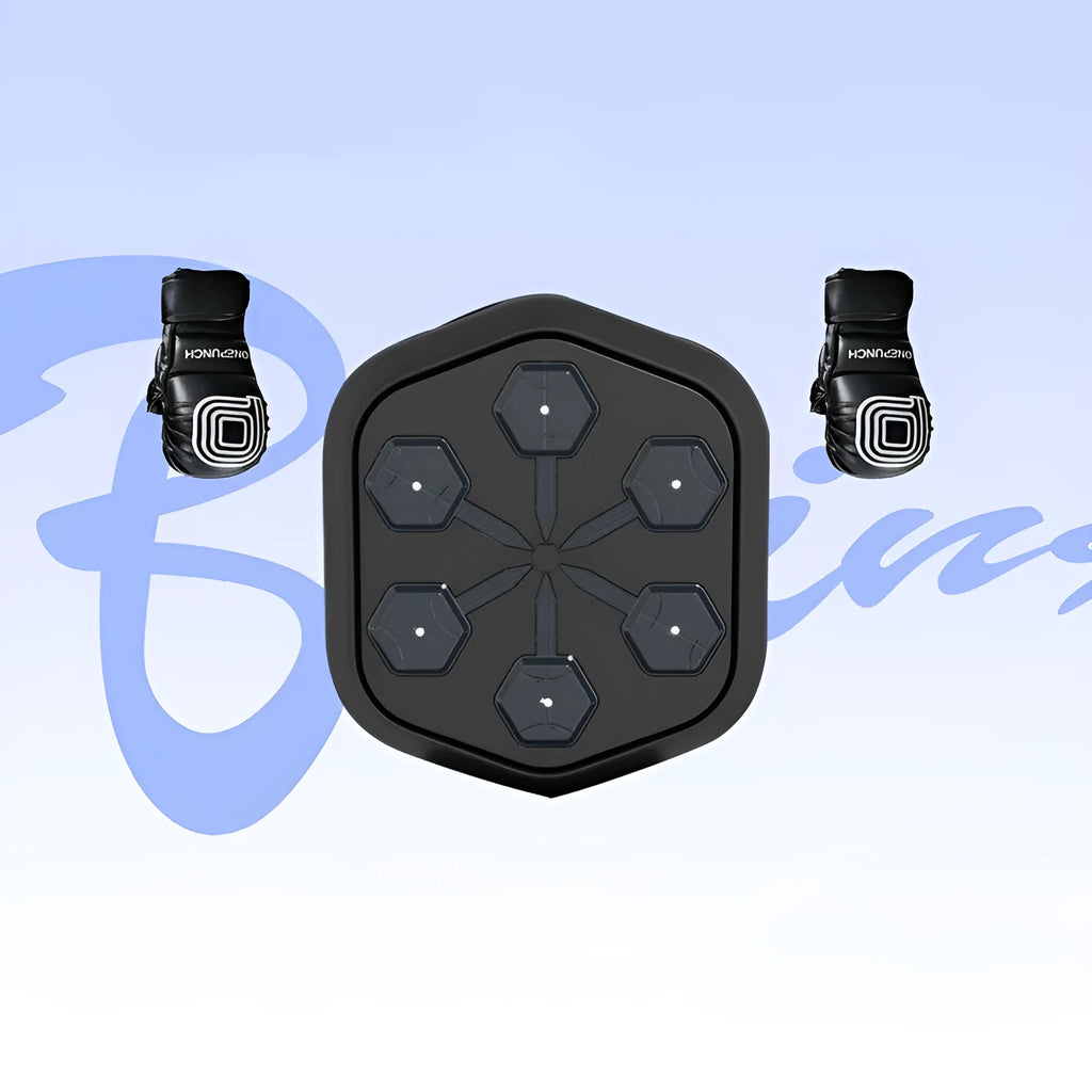 Black smart music boxing machine with Bluetooth connection and EVA construction