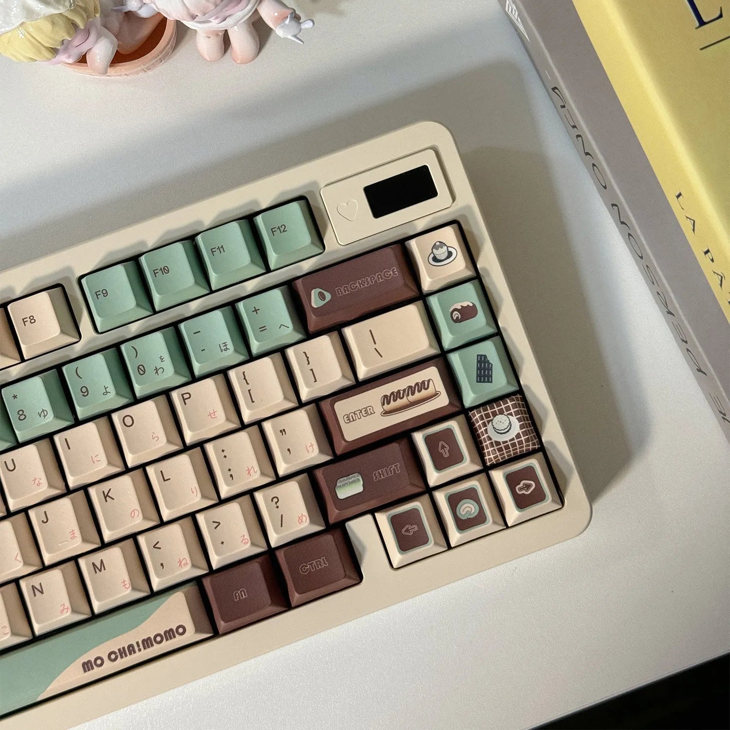 CAP adaptive cross satellite shaft mechanical keyboard keycaps in matcha green theme colour