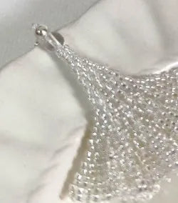 Clear bead woven tulip leaf drop earrings handmade from glass and coloured glaze for women Korean style
